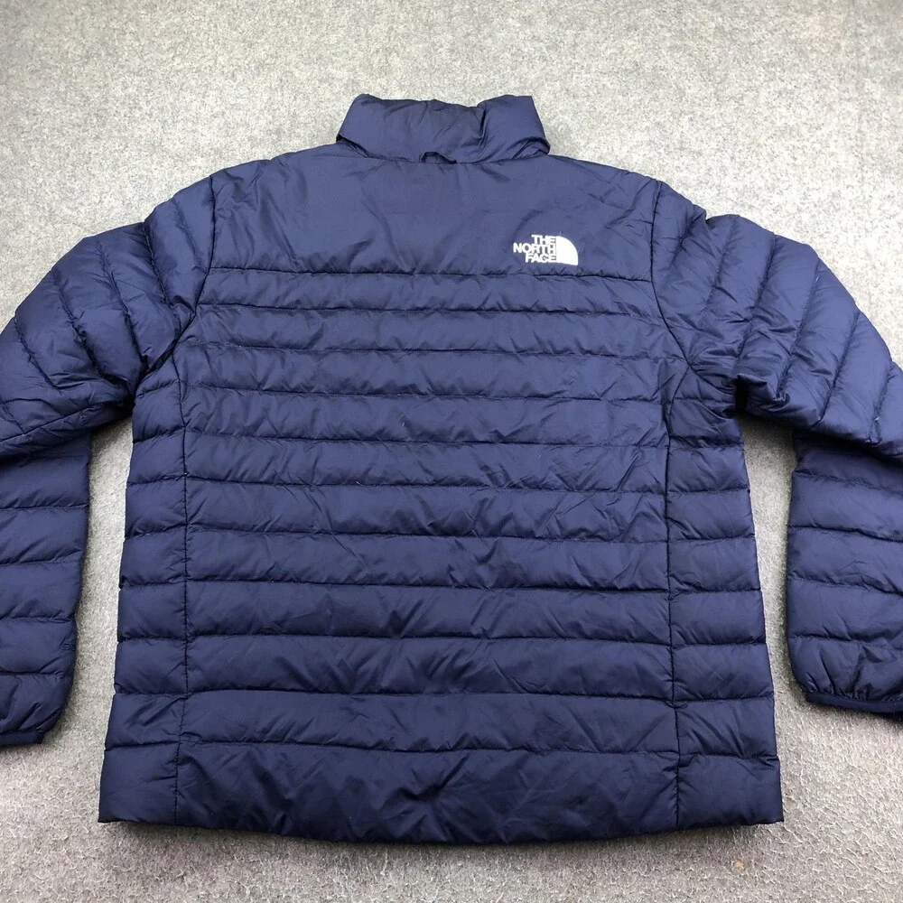 The North Face Jacket Mens Large Blue Puffer Full Zip Insulated Outdoor Warm
